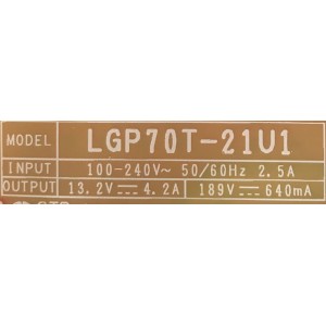 FUENTE DE PODER PARA TV LG / NUMERO DE PARTE EAY65895642 / EAX69502302 / LGP70T-21U1 / MODELOS 70NANO75UPA / 70UQ7070ZUD / 70UQ7590PUB / 75UQ7590PUB / 70UQ9000PUD / 70UQ8000AUB / 70UR8750PSA / 70UR8000AUA / 70UP7670PUB / 70UP8070PUR / 75UT7550AUA